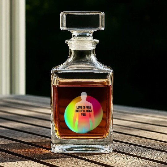 Black Neon Green Red Spiritual Chakra Whiskey Decanters