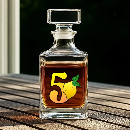 Number 50th Birthday Lemon Whiskey Decanters