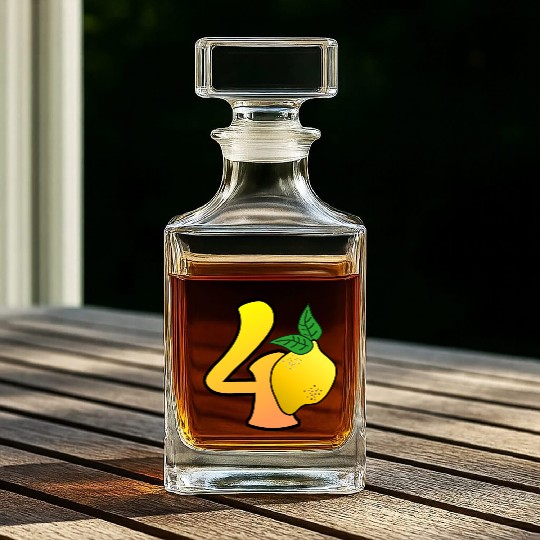 40th Birthday Lemon Whiskey Decanters
