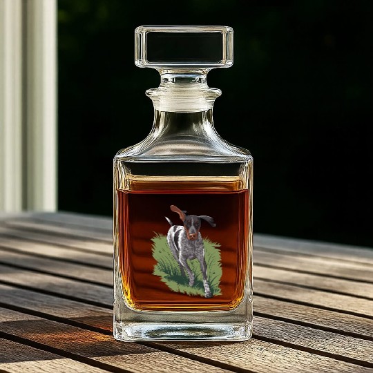German Shorthaired Pointer Running In Field Whiskey Decanters