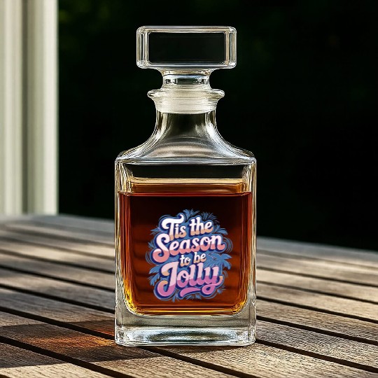 'Tis the Season to Be Jolly - Retro Holiday Cheer Whiskey Decanters