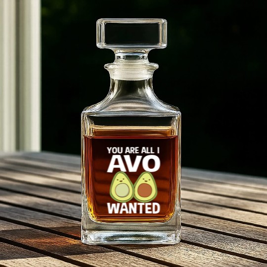 Cute Avocado Pun Funny Dietitician Whiskey Decanters