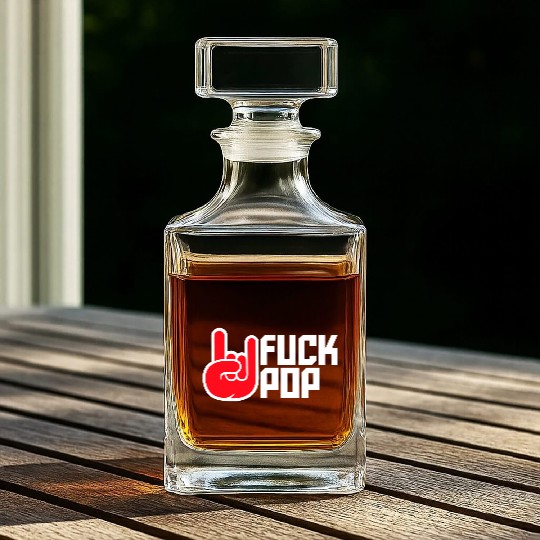 Fuck pop charts music heavy metal fun hand gesture Whiskey Decanters