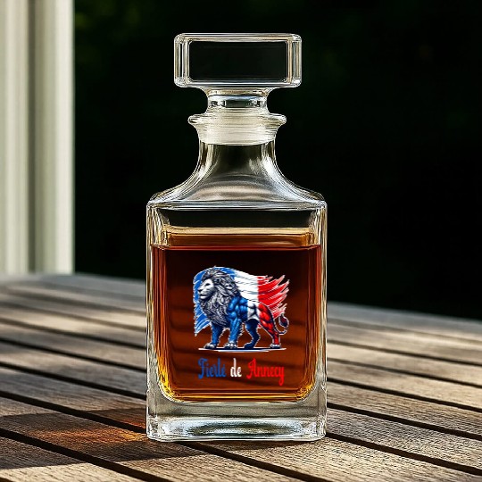 The proud Annecy flag design Whiskey Decanters