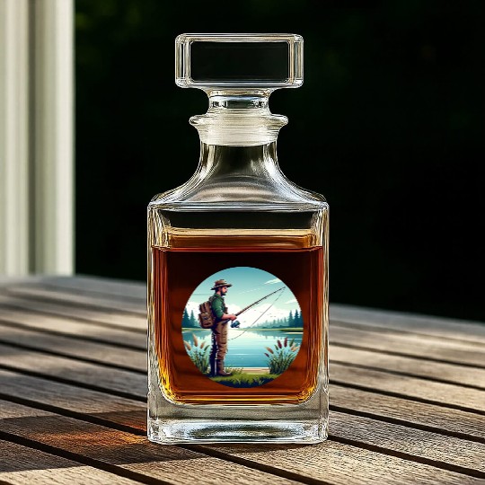 Angler Fishing Fisherman Fish Whiskey Decanters