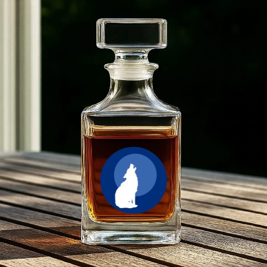 Wolf Moon Nature Vector Whiskey Decanters