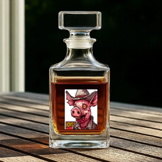 hillbilly redneck zombie cowboy pig Whiskey Decanters