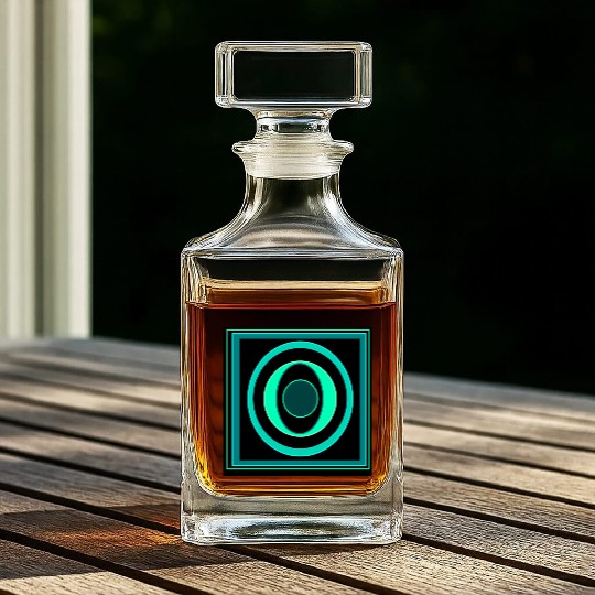 Geometrical green shapes Whiskey Decanters