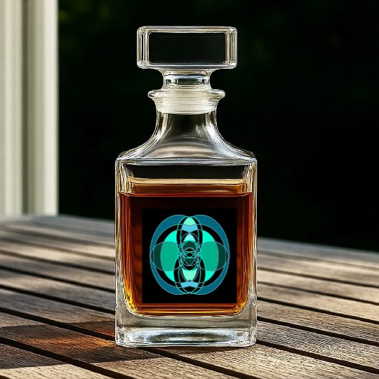 Abstract blue and green design Whiskey Decanters