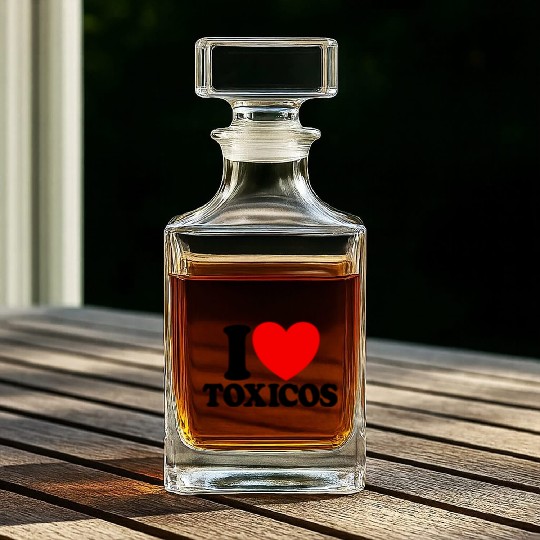 I Love Toxicos Red Heart Toxic Latino Women'slove Whiskey Decanters