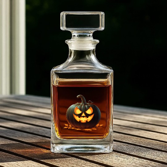 Midnight Glow: Enchanted Halloween Pumpkin Whiskey Decanters