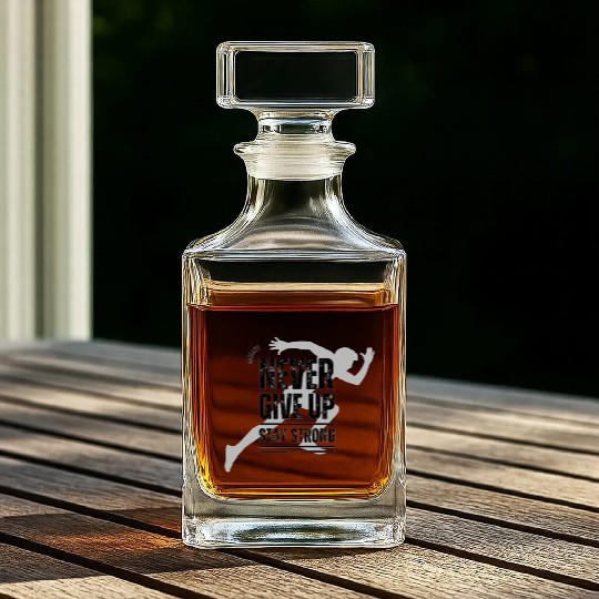 Never give up Whiskey Decanters