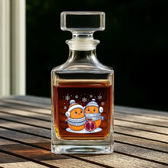 Cozy Winter Fruits: Oranges & Pomegranate Whiskey Decanters