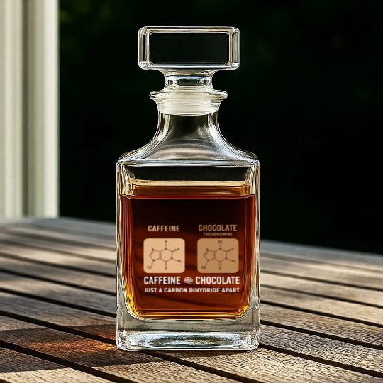 Caffeine Chocolate Funny Organic Chemistry Whiskey Decanters