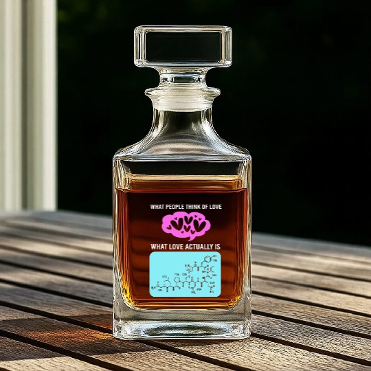People Think Of Love Molecule Organic Chemistry Whiskey Decanters