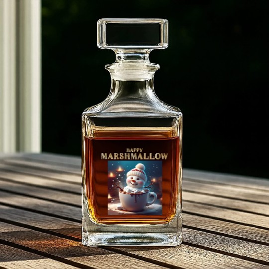 Marshmallow's Snowy Surprise Whiskey Decanters
