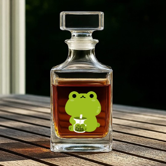 Green Boba Frog Whiskey Decanters
