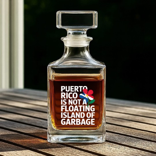 Puerto Rico Pride Bold Awareness Statement Whiskey Decanters