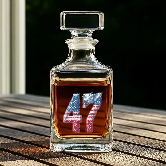 47th Presidential Victory Bold Patriotic Whiskey Decanters