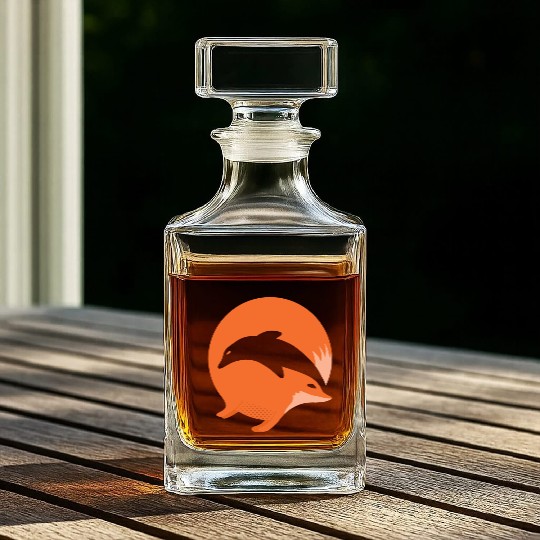 Fox or Dolphin in this fun optical illusion Whiskey Decanters