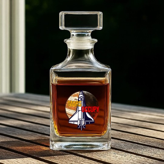 Mars Occupy -Rocket & Planet Space Design Whiskey Decanters