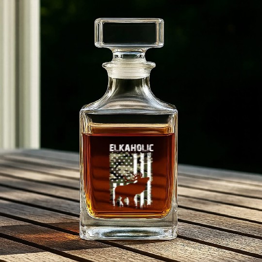 Elk Hunting Elkaholic Hunters Whiskey Decanters