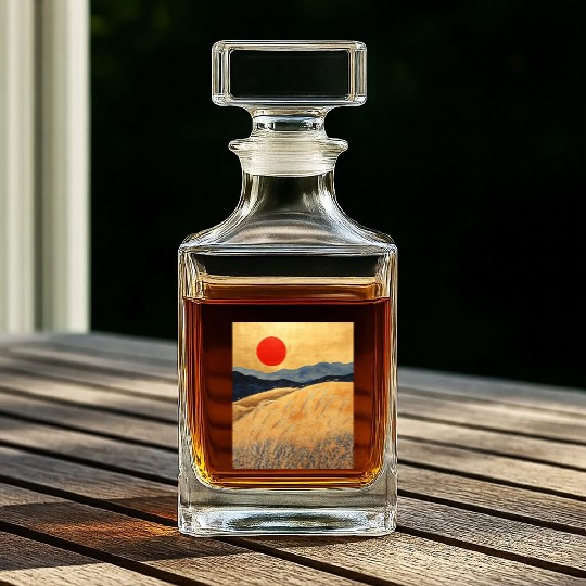 Sunset Serenity: Susuki Fields in Twilight Whiskey Decanters
