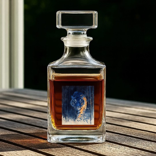 Majestic Tiger in the Bamboo Forest Whiskey Decanters