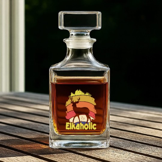 Elk Hunting Elkaholic Hunters Whiskey Decanters