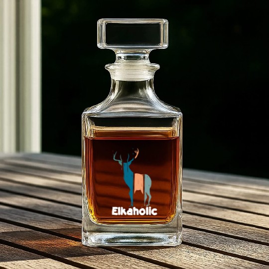 Elk Hunting Elkaholic Hunters Whiskey Decanters