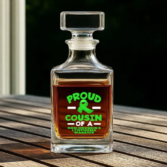 Non-Hodgkin Lymphoma Awareness Proud Cousin Whiskey Decanters