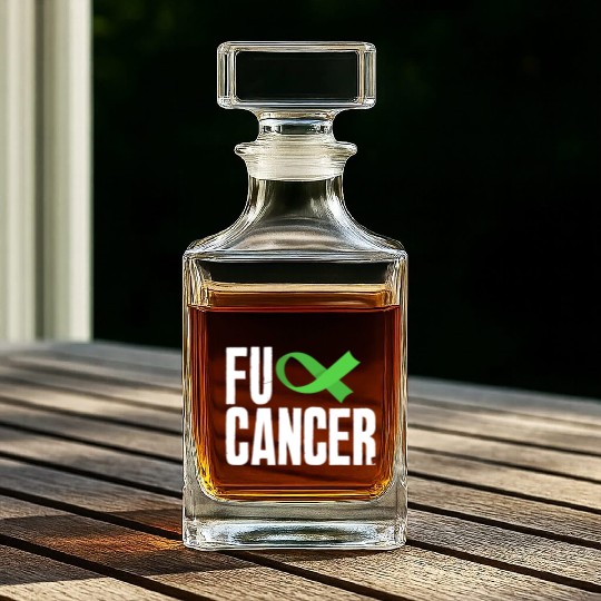 Non-Hodgkin Lymphoma Awareness Fuck Cancer Whiskey Decanters