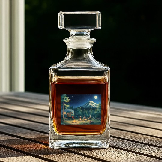 Digital nature bad painting Whiskey Decanters