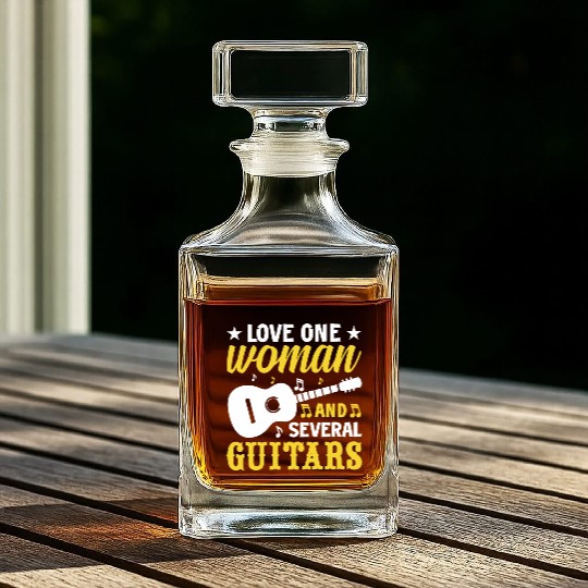 Woman Several Guitars Guitarist Girl Guitar Player Whiskey Decanters