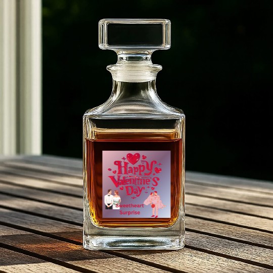 Happy valentine day sweetheart surprise Whiskey Decanters