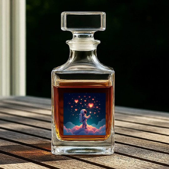 Astronauts are full of love Whiskey Decanters