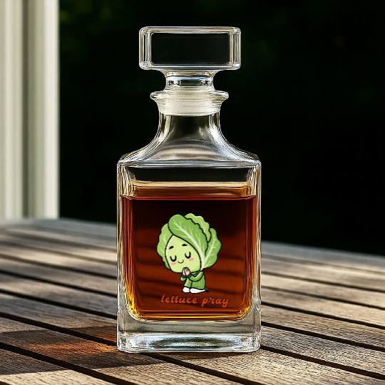 Lettuce pray not Let us pray Whiskey Decanters
