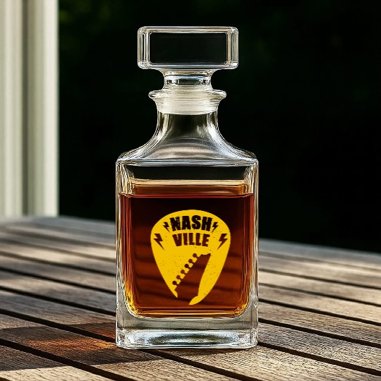 Nashville Music City Guitar Pick Whiskey Decanters