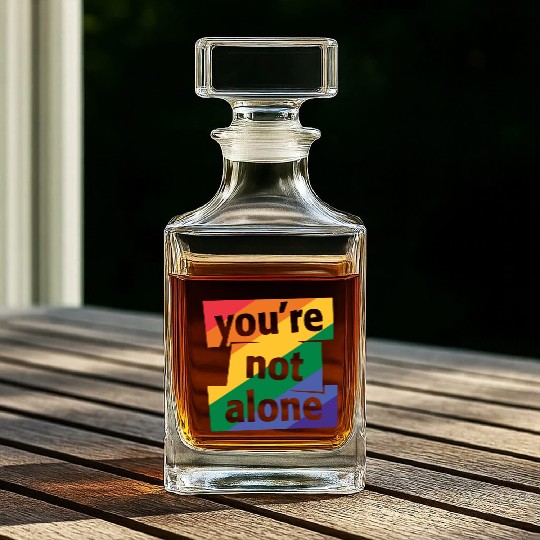 You are Not Alone Rainbow Whiskey Decanters