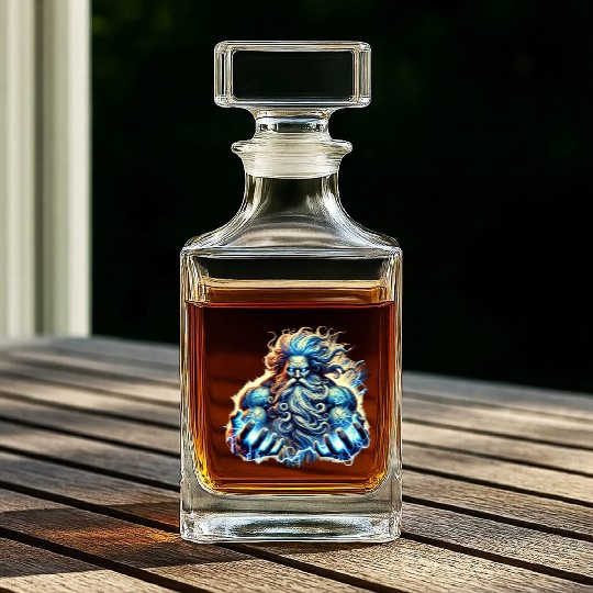 The Greek God Zeus with Lightning Whiskey Decanters