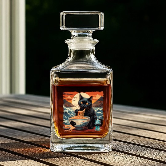 Cat Ramen Whiskey Decanters