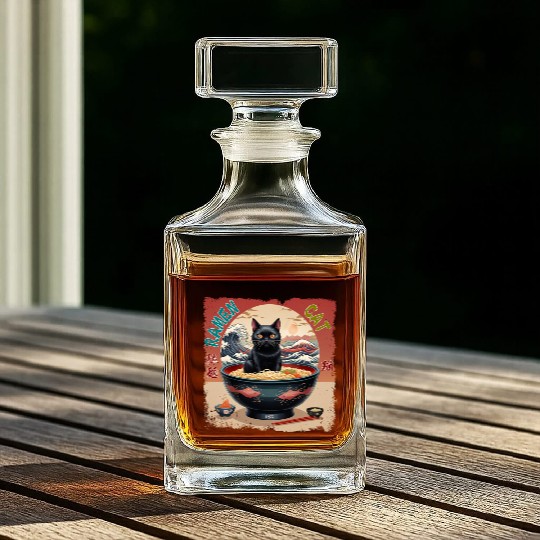 Ramen Cat Whiskey Decanters
