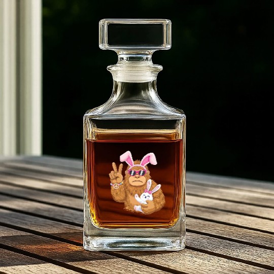 Bigfoot And Bunny Happy Easter Whiskey Decanters