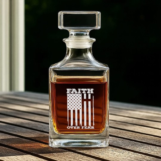 Faith Over Fear Happy Easter Whiskey Decanters
