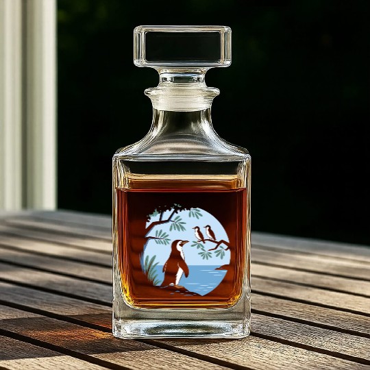 Birdwatching Penguins Nature Scene Whiskey Decanters