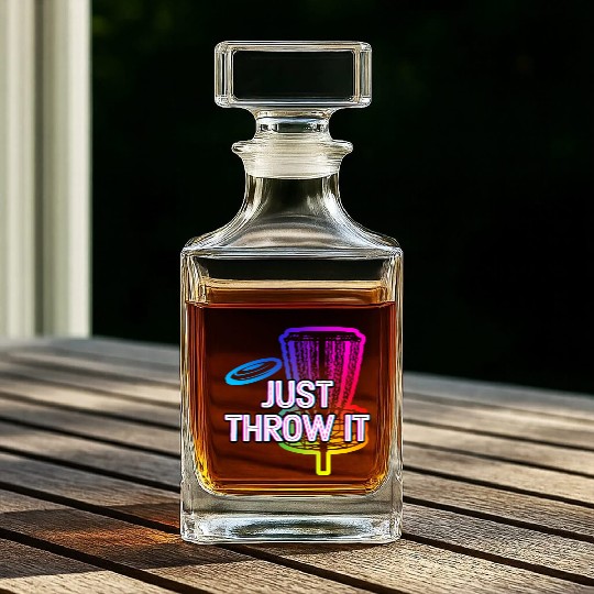 Just Throw It Disc Golf Positive Quotes Golfer Whiskey Decanters