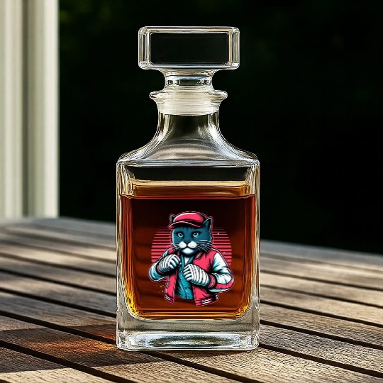 Vintage Street Fighter Cat #Vintage #Streetwear Whiskey Decanters