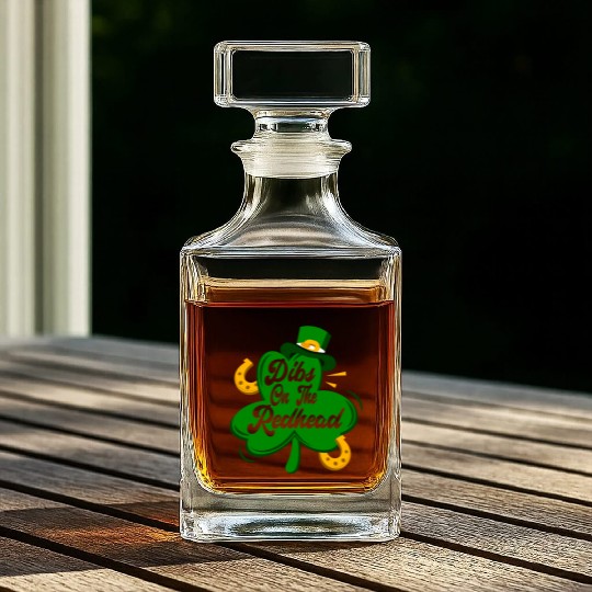 Dibs On The Redhead Funny St Patricks Day Drinking Whiskey Decanters