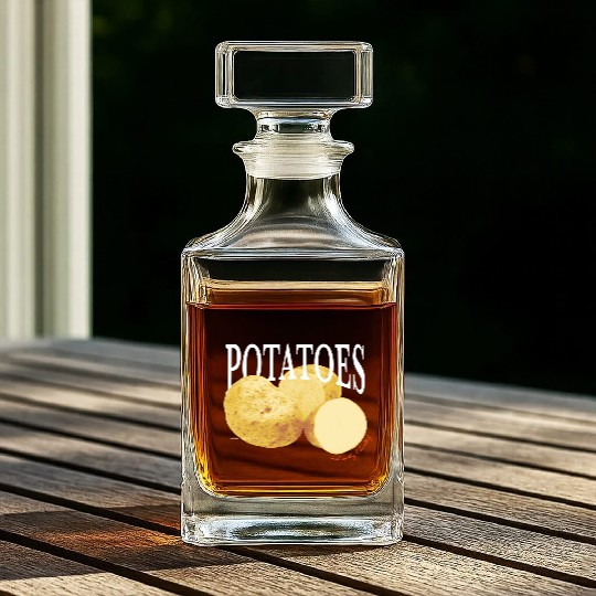 Earthy Potato Graphic Whiskey Decanters
