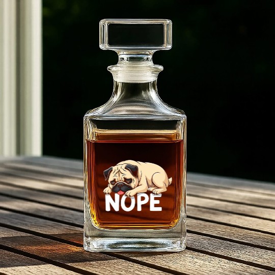 Pug Pug Dog Fauer Dog Nope Mops Saying Whiskey Decanters